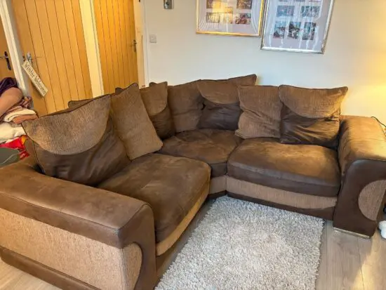 Brown corner sofa