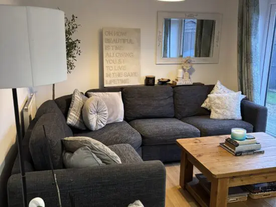 Large Grey L-Shaped Sofa