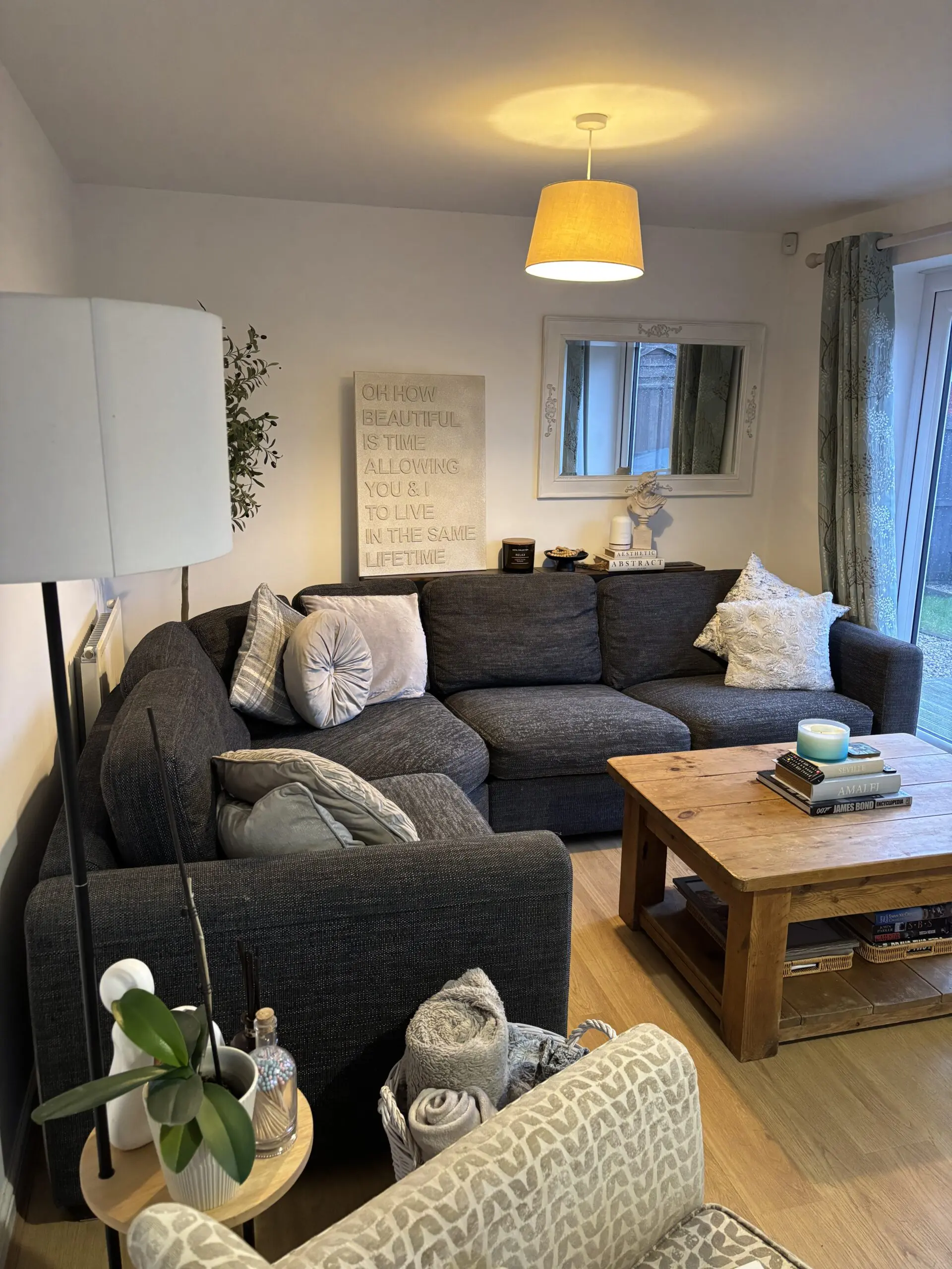 Large Grey L-Shaped Sofa