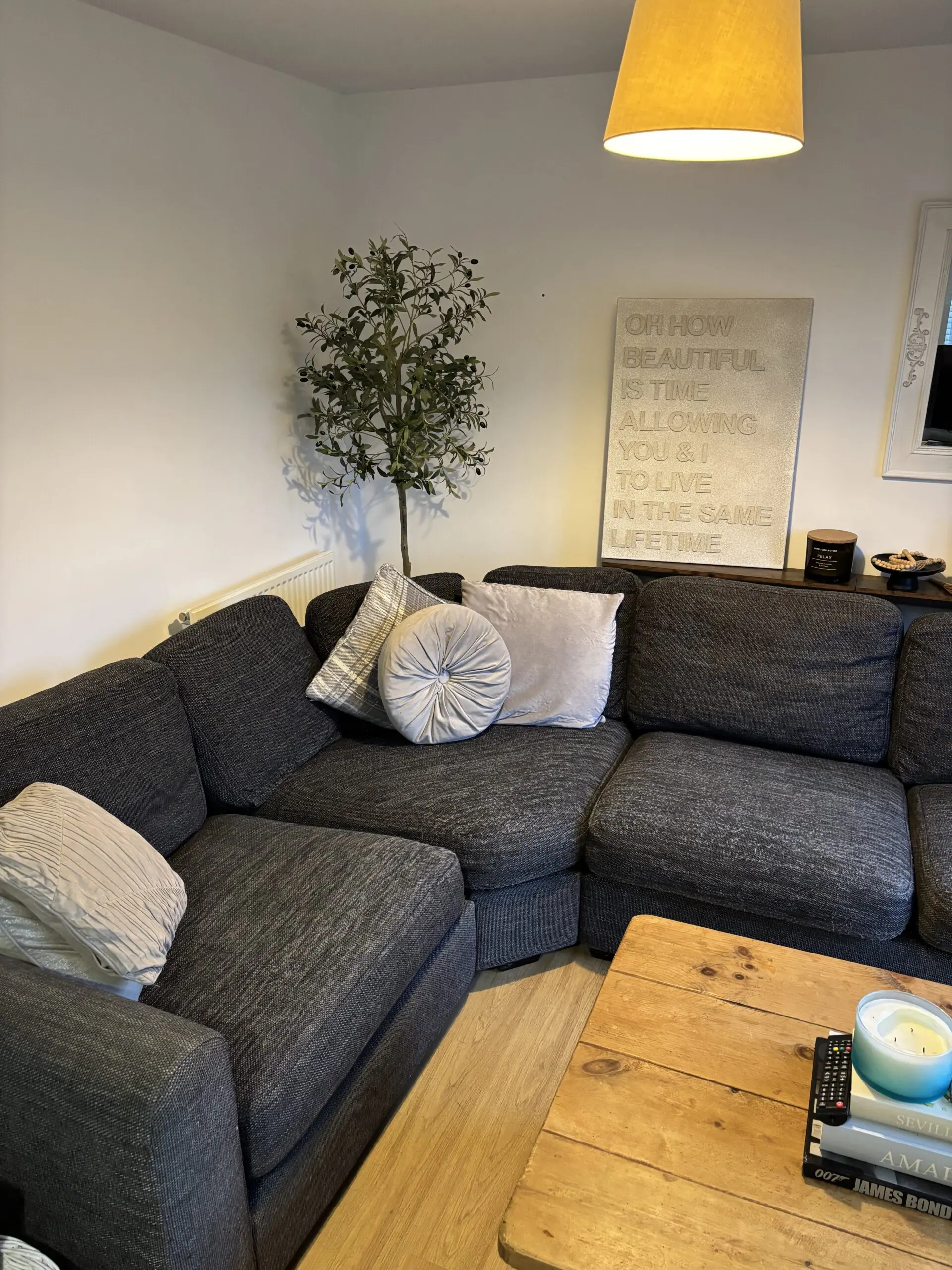 Large Grey L-Shaped Sofa