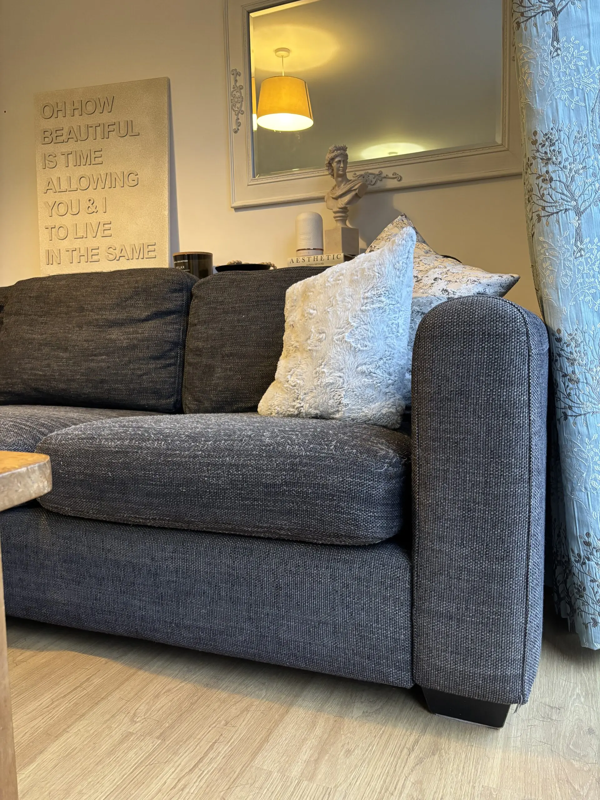 Large Grey L-Shaped Sofa