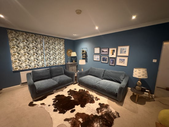 3-seater and 2-seater Loaf Bumpster sofas in Deep Velve Clever Velvet in Old Blue