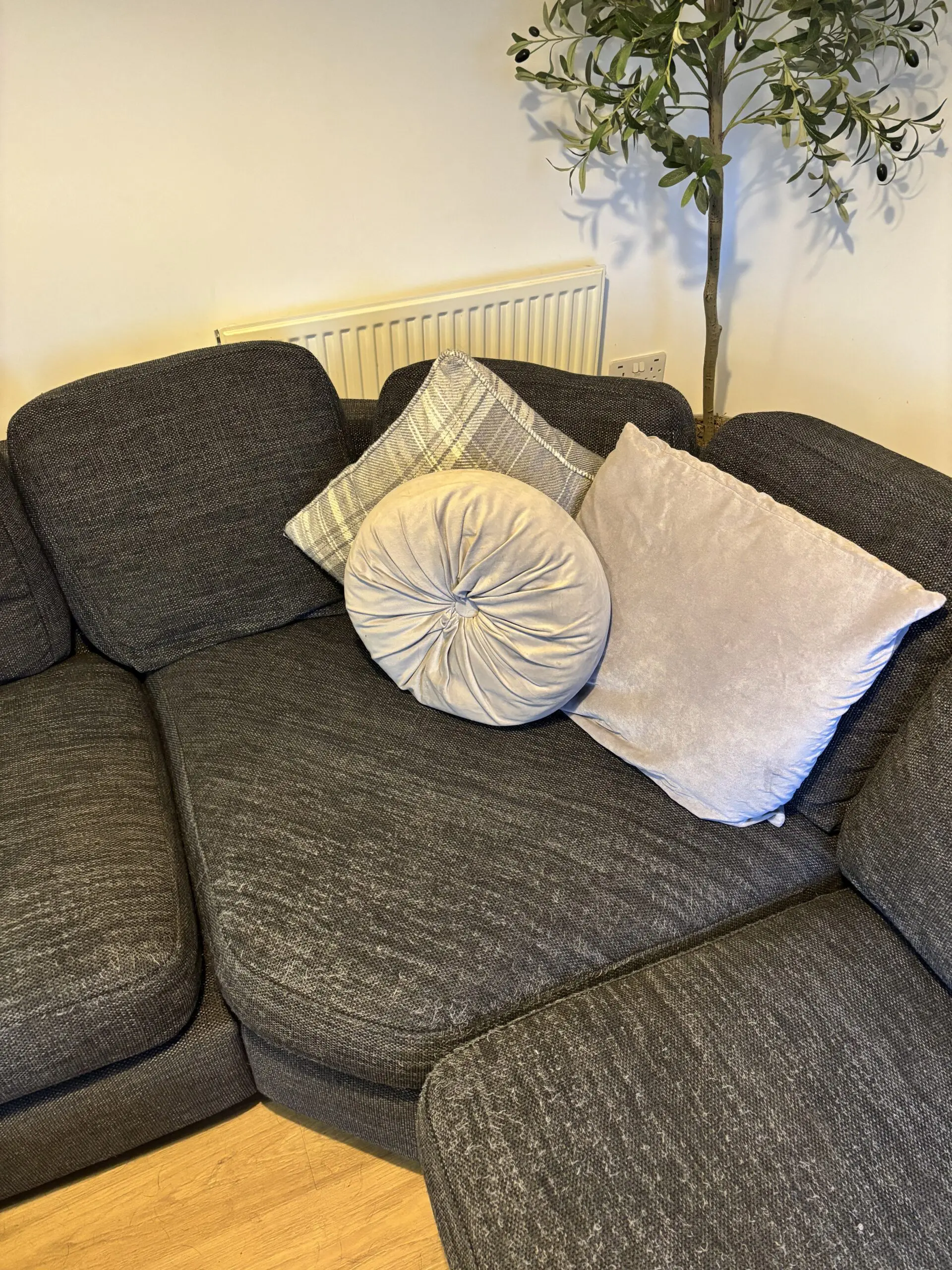 Large Grey L-Shaped Sofa