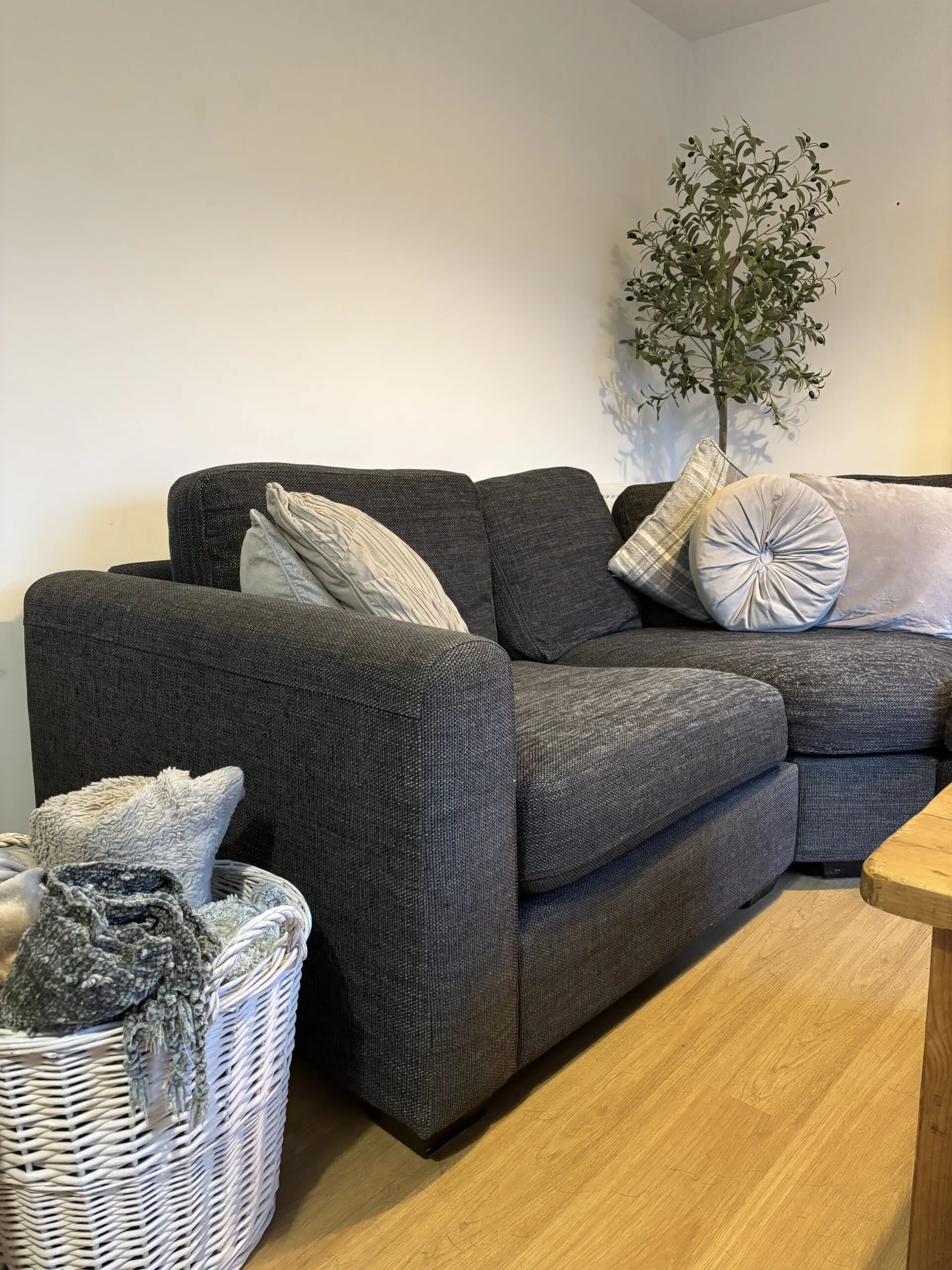 Large Grey L-Shaped Sofa