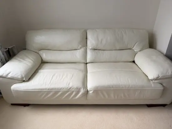 DFS Cream leather sofa