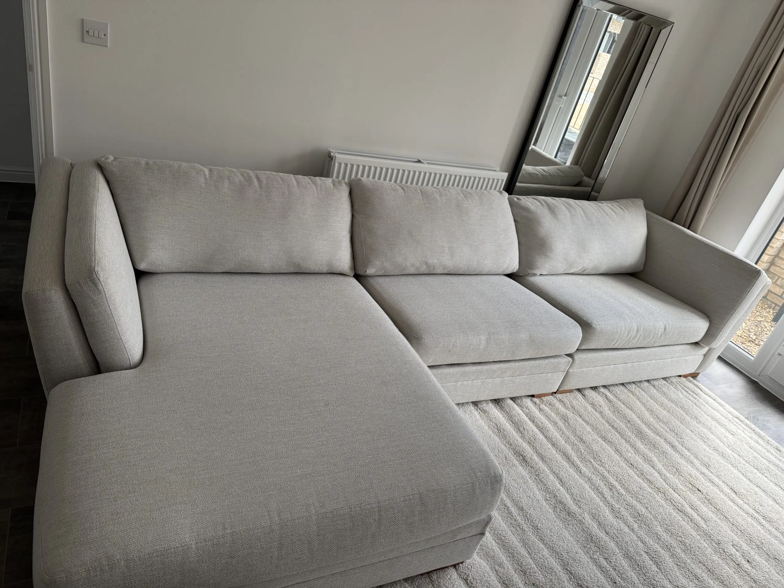 DFS Long Beach Chaise Sofa in Oyster