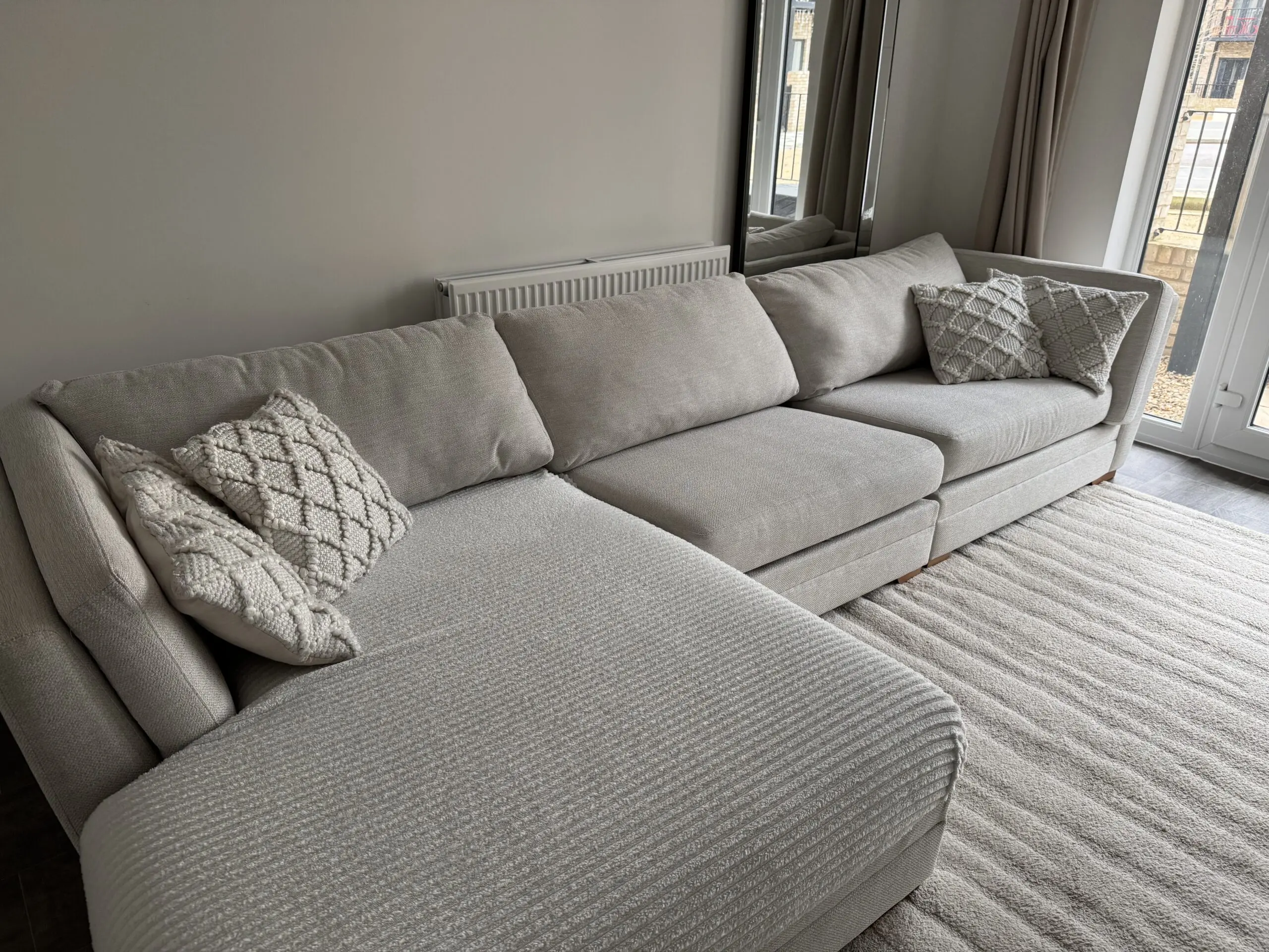 DFS Long Beach Chaise Sofa in Oyster