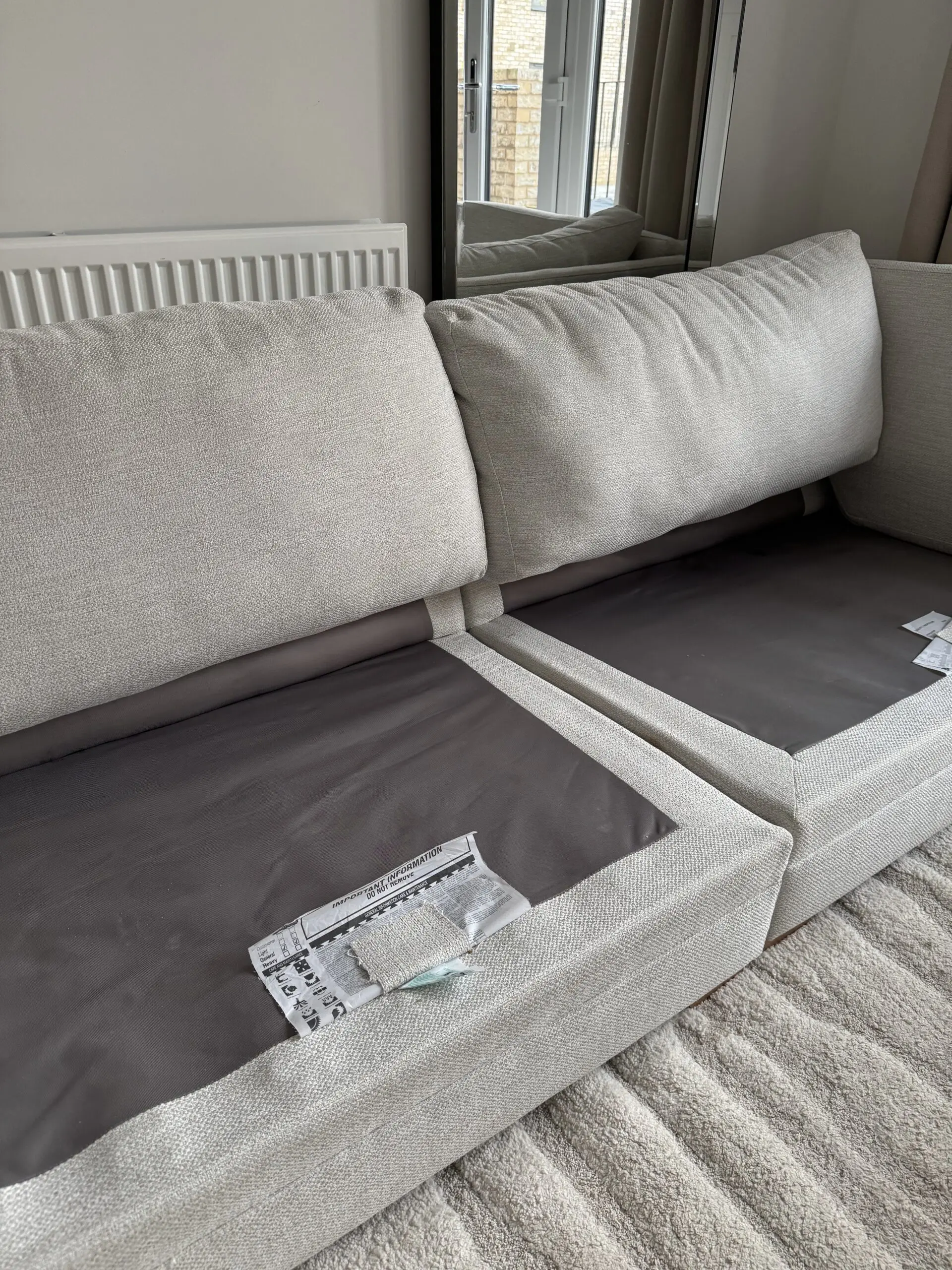 DFS Long Beach Chaise Sofa in Oyster