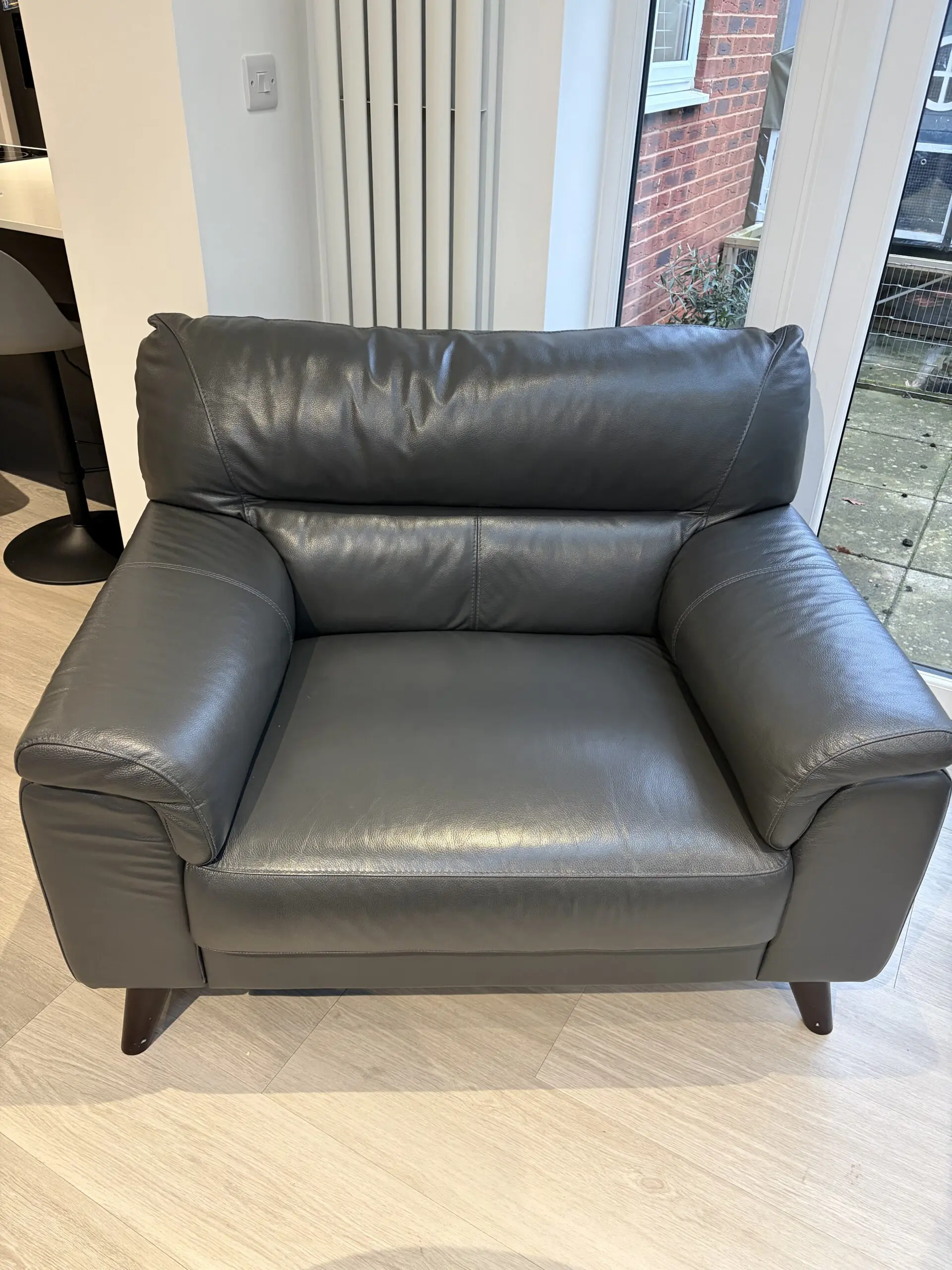 DFS Grey Leather Chairs