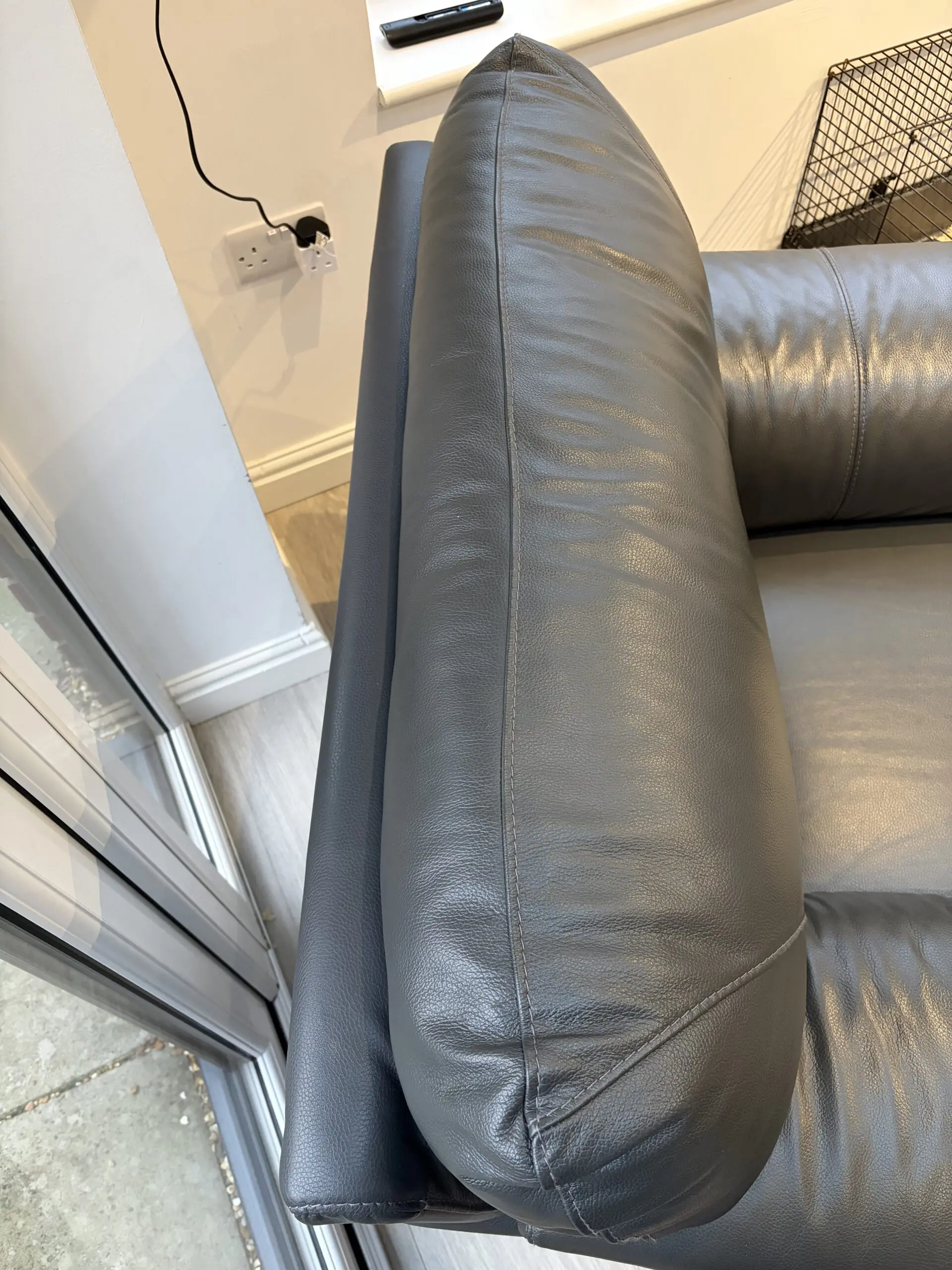 DFS Grey Leather Chairs