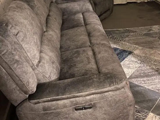 DFS Grey Power Recliner 3 Seater Sofa and Matching Power Recliner Chair