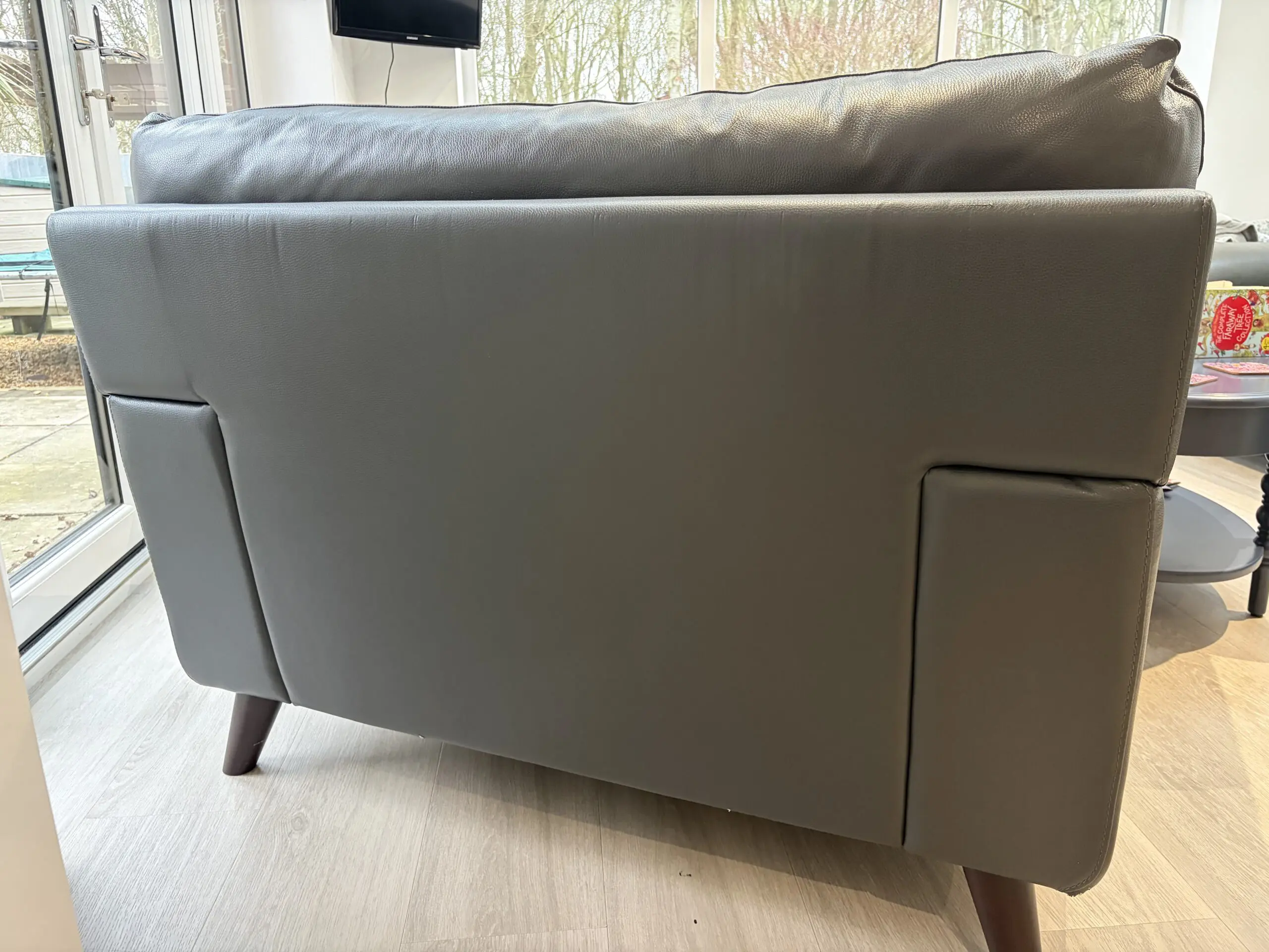 DFS Grey Leather Chairs