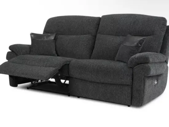 SCS Lazy Boy Tamla 3 seater electric recliner and 2 seater sofa in black.