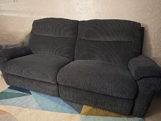 SCS Lazy Boy Tamla 3 seater electric recliner and 2 seater sofa in black.