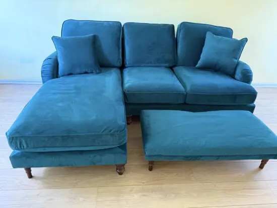 Vintage Sofa Co Teal Albert Left Hand Chaise