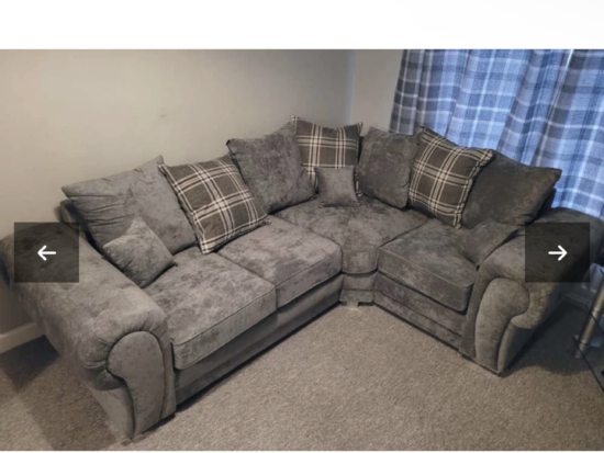 Verona Scatter Grey Fabric Right Corner Sofa