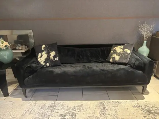 Beautiful Black Velvet Sofa Set from The ONE in Dubai