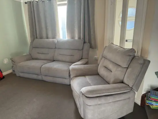 SCS Power SCS Power Reclining Sofa & Chair Set – Grey –