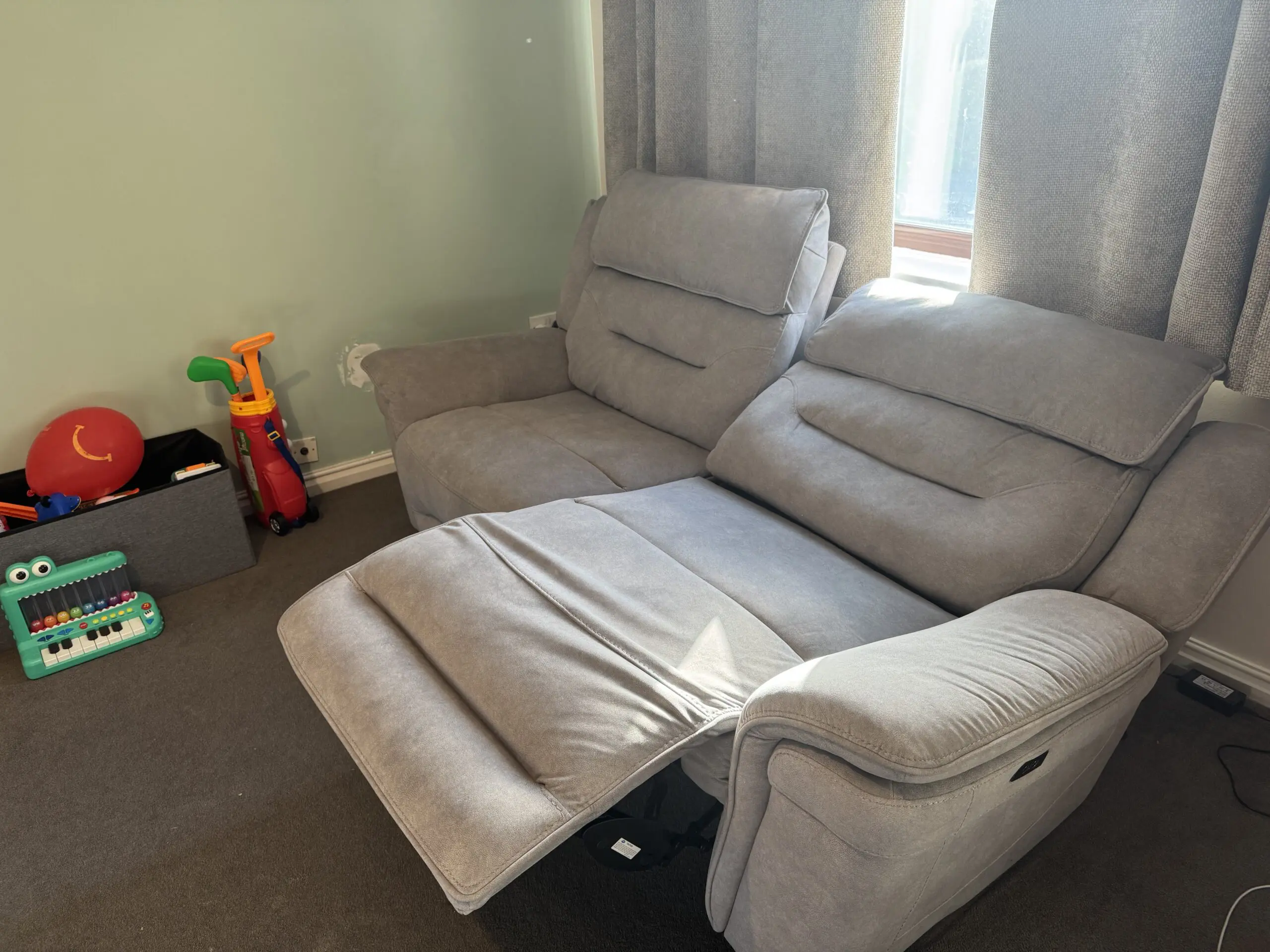 SCS Power SCS Power Reclining Sofa & Chair Set – Grey –