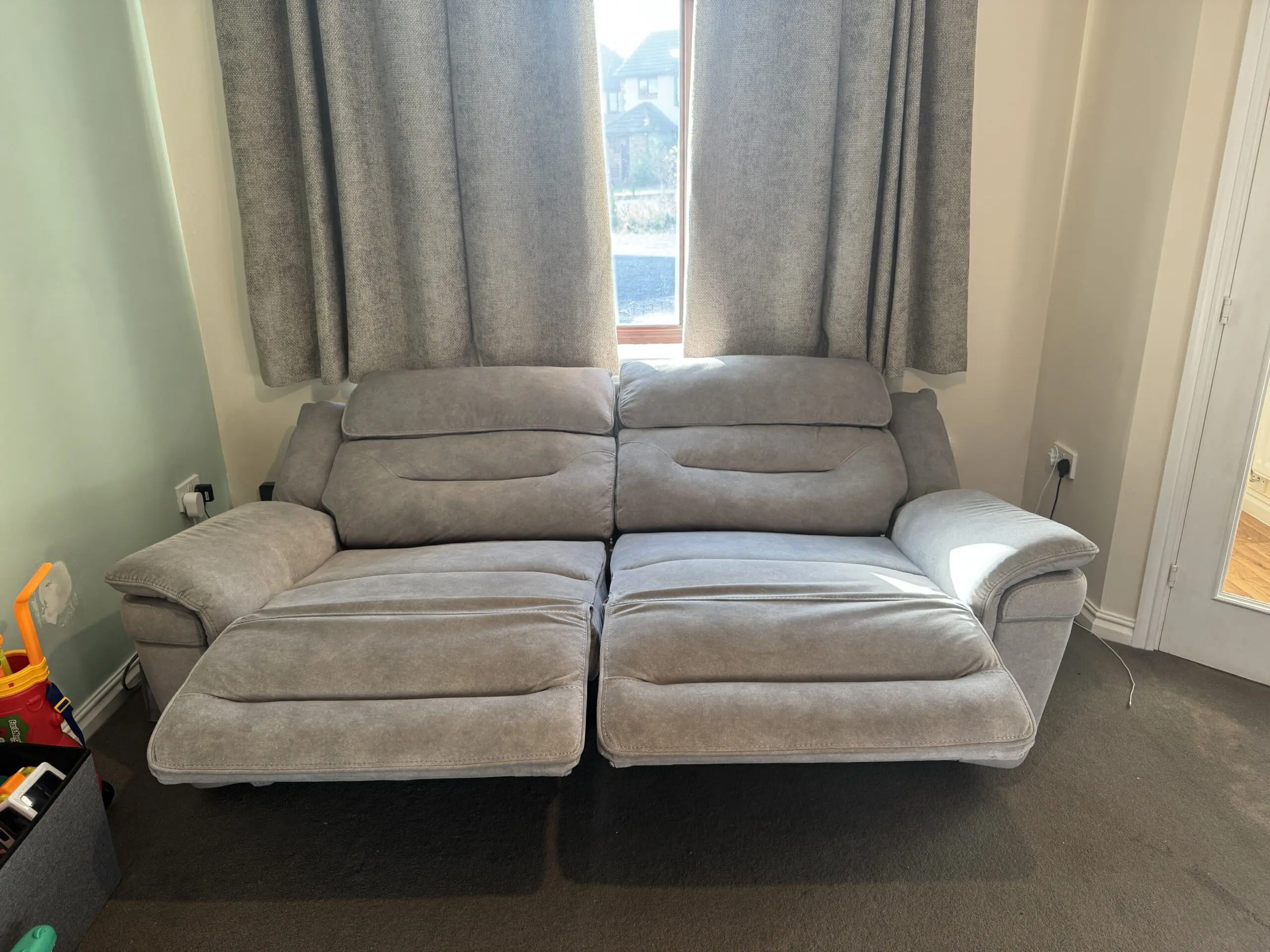 SCS Power SCS Power Reclining Sofa & Chair Set – Grey –