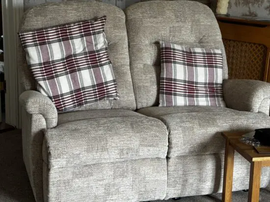 Sherborne Keswick Riser recliner chair and 2 seater sofa in oatmeal