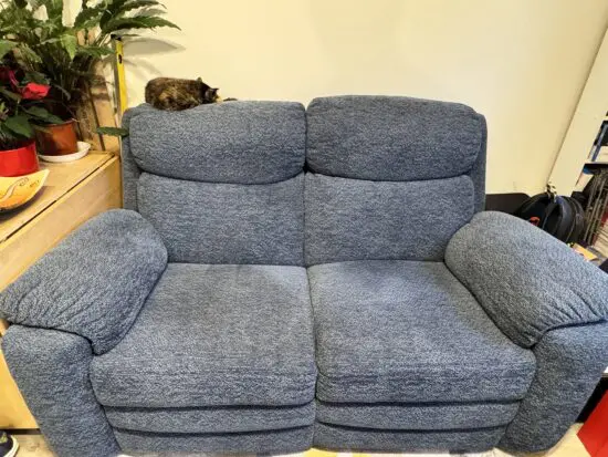 Blue Manual Recliner 2-Seater Sofa