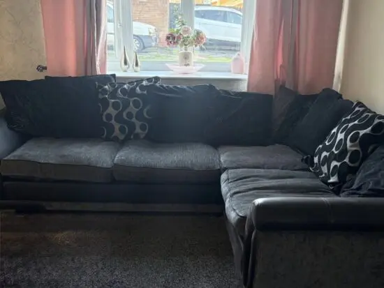 DFS black corner sofa