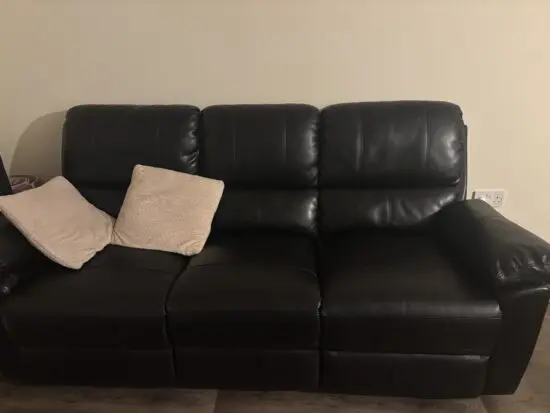 Black recliner sofa