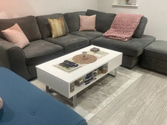 DFS Orka Corner Sofa & Large Storage Footstool – Grey (Graphite) with Sofacare Protection