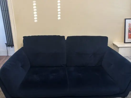 DFS Blue Harlan Velvet 2 Seater