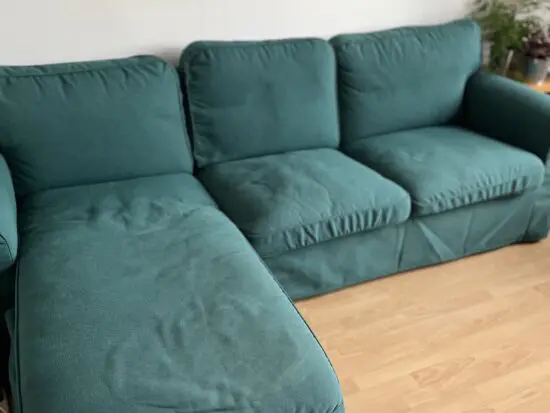 EKTORP 3-seat sofa with chaise longue - Dark turquoise & coffee table for free