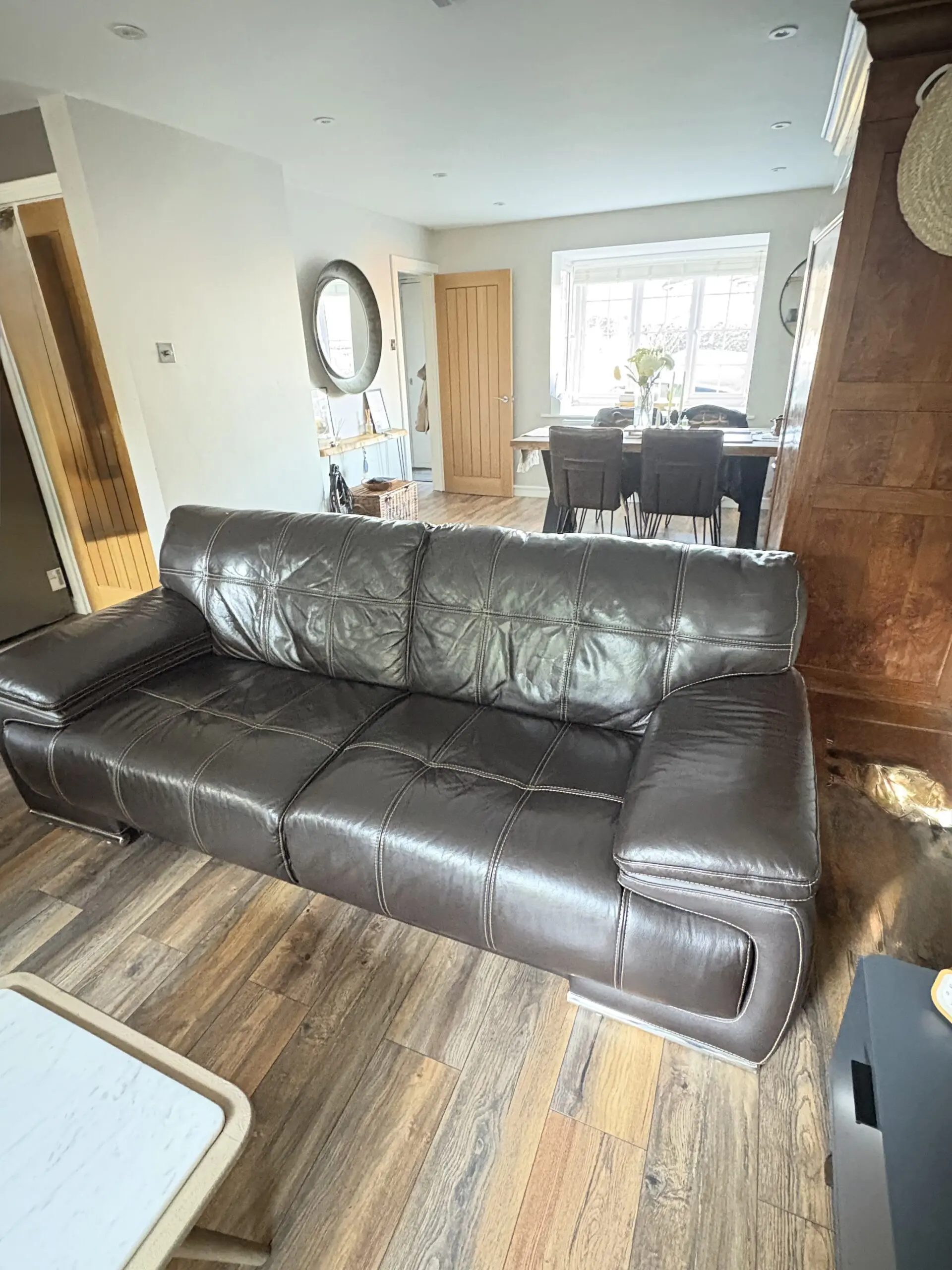 Sofology Bergamo Leather 3-Seater Sofa + Matching Armchair (Verona Brown)