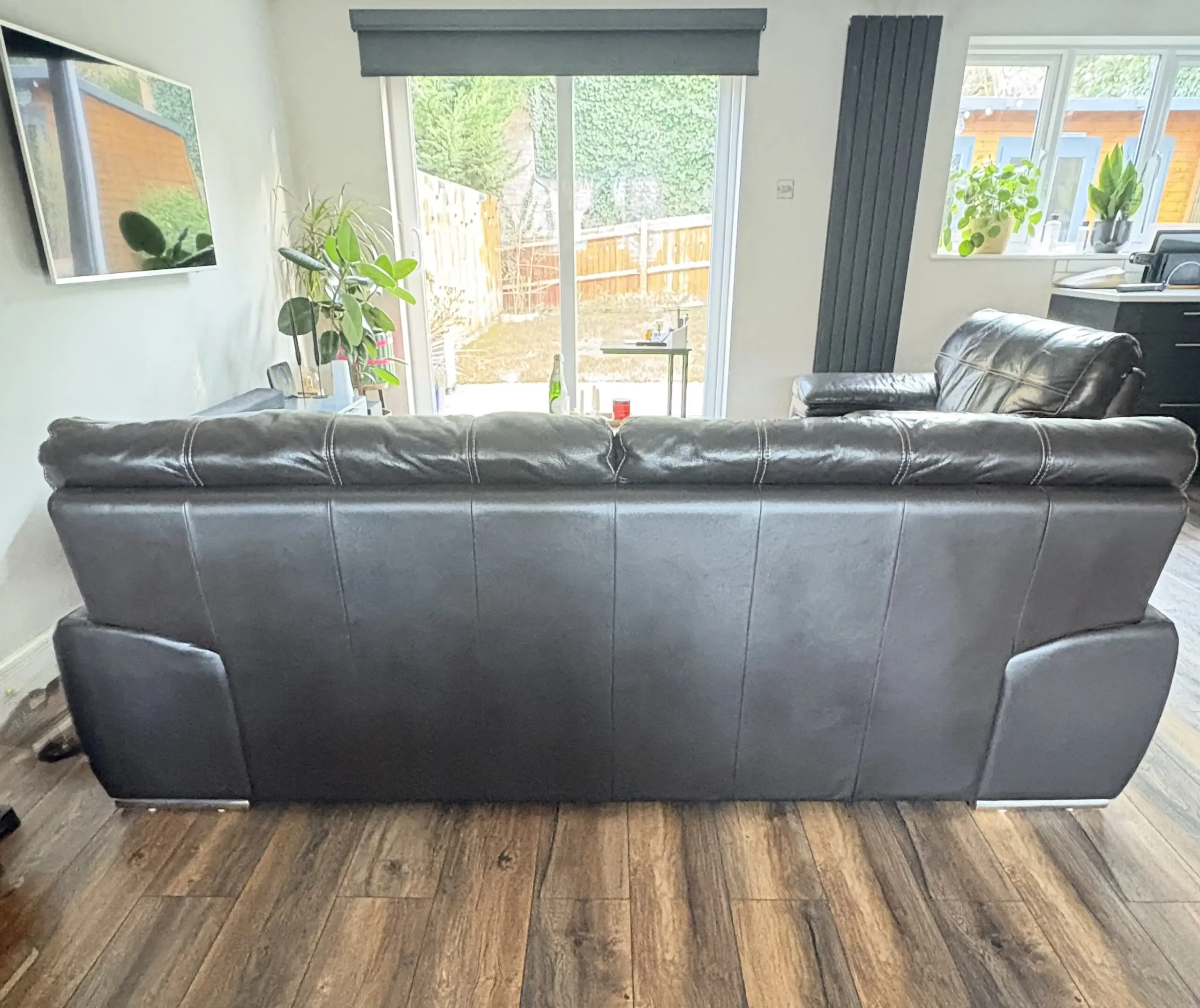 Sofology Bergamo Leather 3-Seater Sofa + Matching Armchair (Verona Brown)