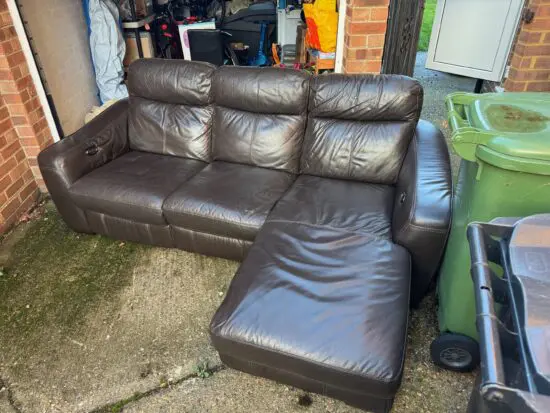 Brown Electric Reclining Leather Sofa