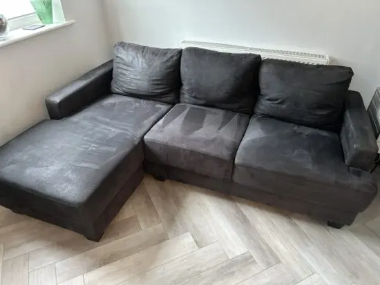 Microsuede LHF Corner Sofa in Black - Philadelphie