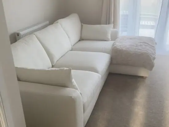 Cream 3 seater chaise sofa - Calix DFS