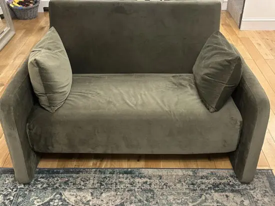 Khaki Velvet Sofa Bed - Collection Only