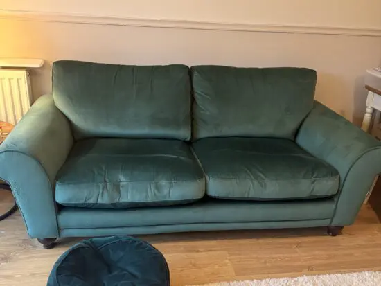 DFS 3 seater Emerald Green sofa