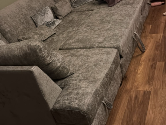 Meridian U Shape Sofa Bed with Storage Alaska Chenille