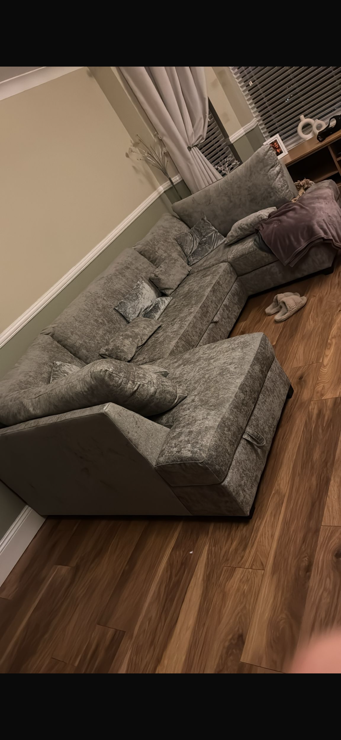 Meridian U Shape Sofa Bed with Storage Alaska Chenille