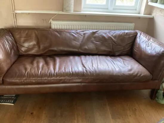 Halo Groucho Leather sofa, nut brown