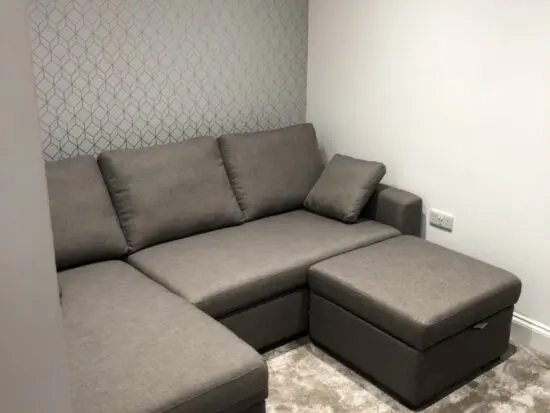 Grey corner sofa bed