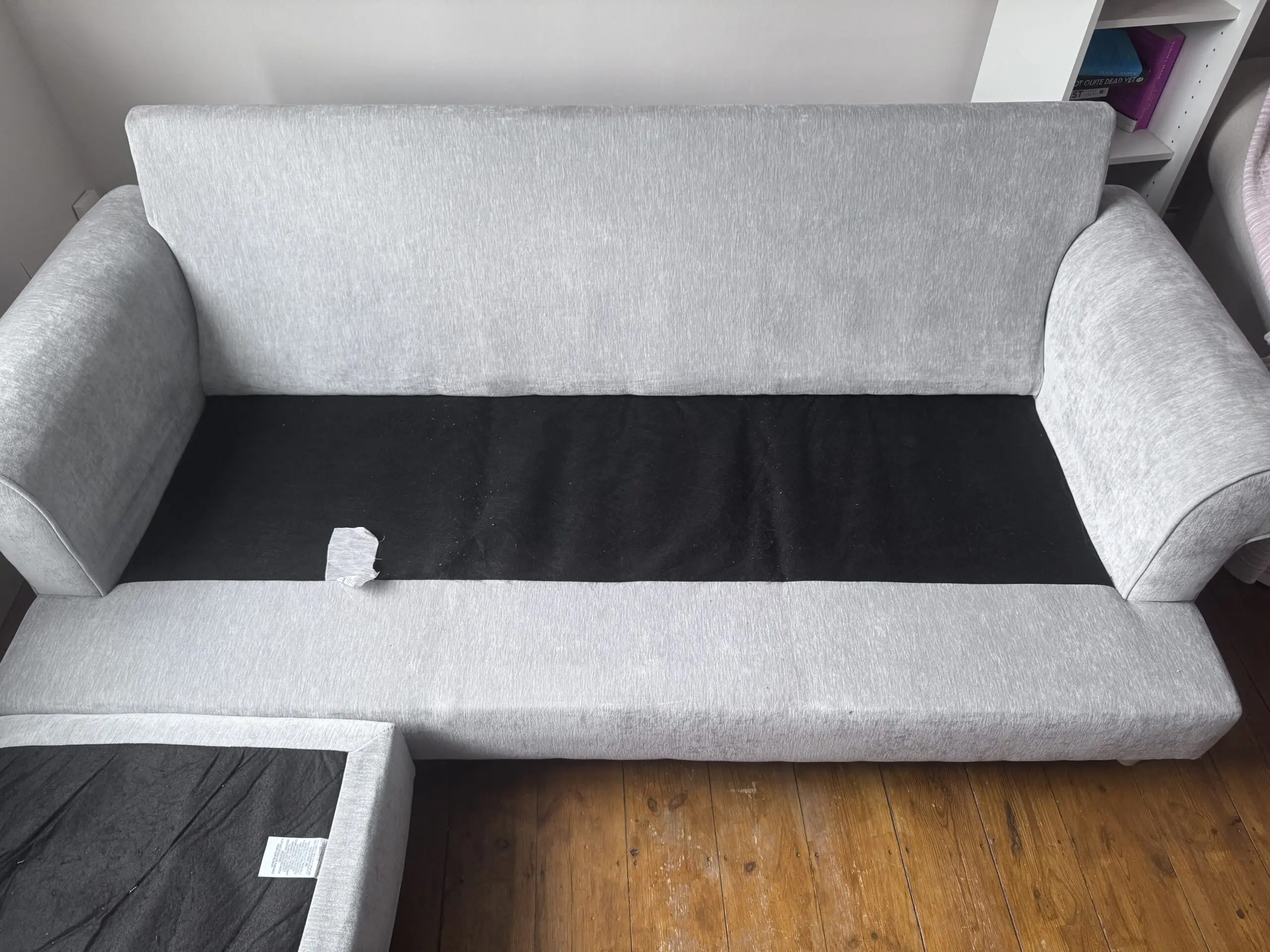 Roseland Furniture 3 Seater Chaise Sofa in Ice Chenille