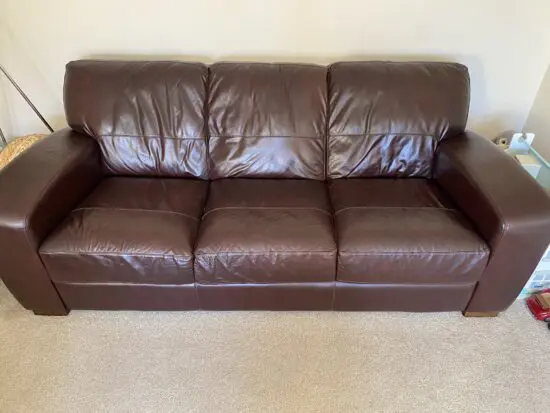 Brown leather sofas