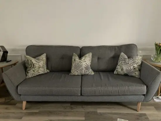 3 seater grey sofa DFS