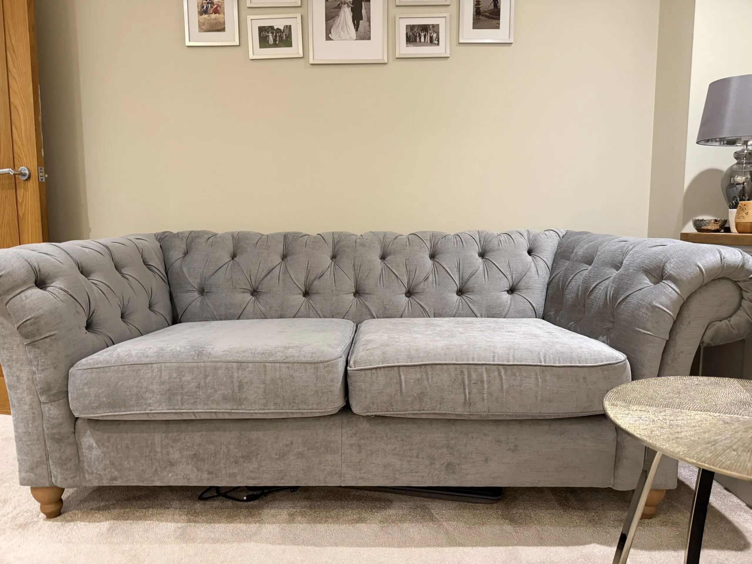 Gosford grey velvet 4 & 3 seater & arm chair