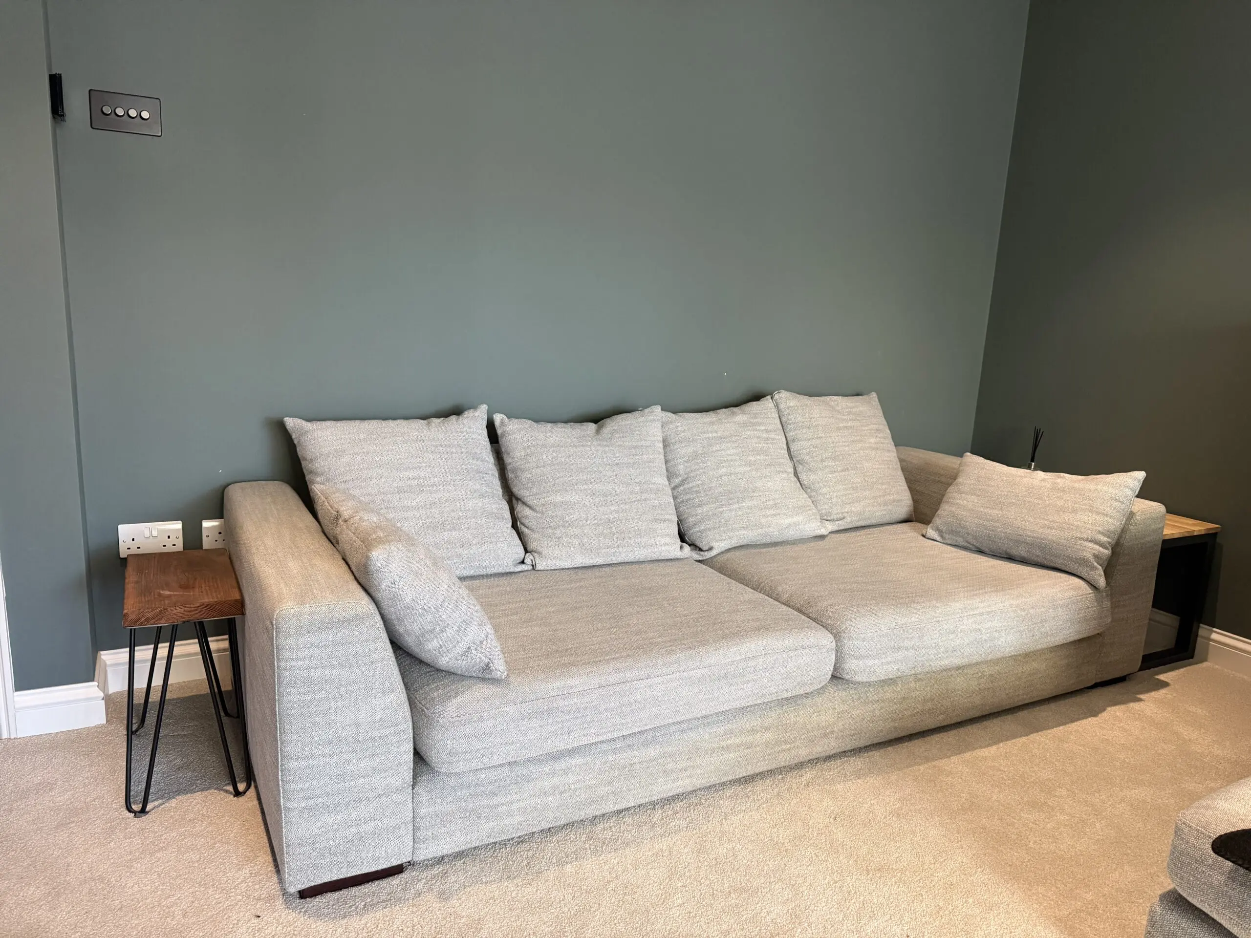 Grey Fabric 4 Seater Sofa