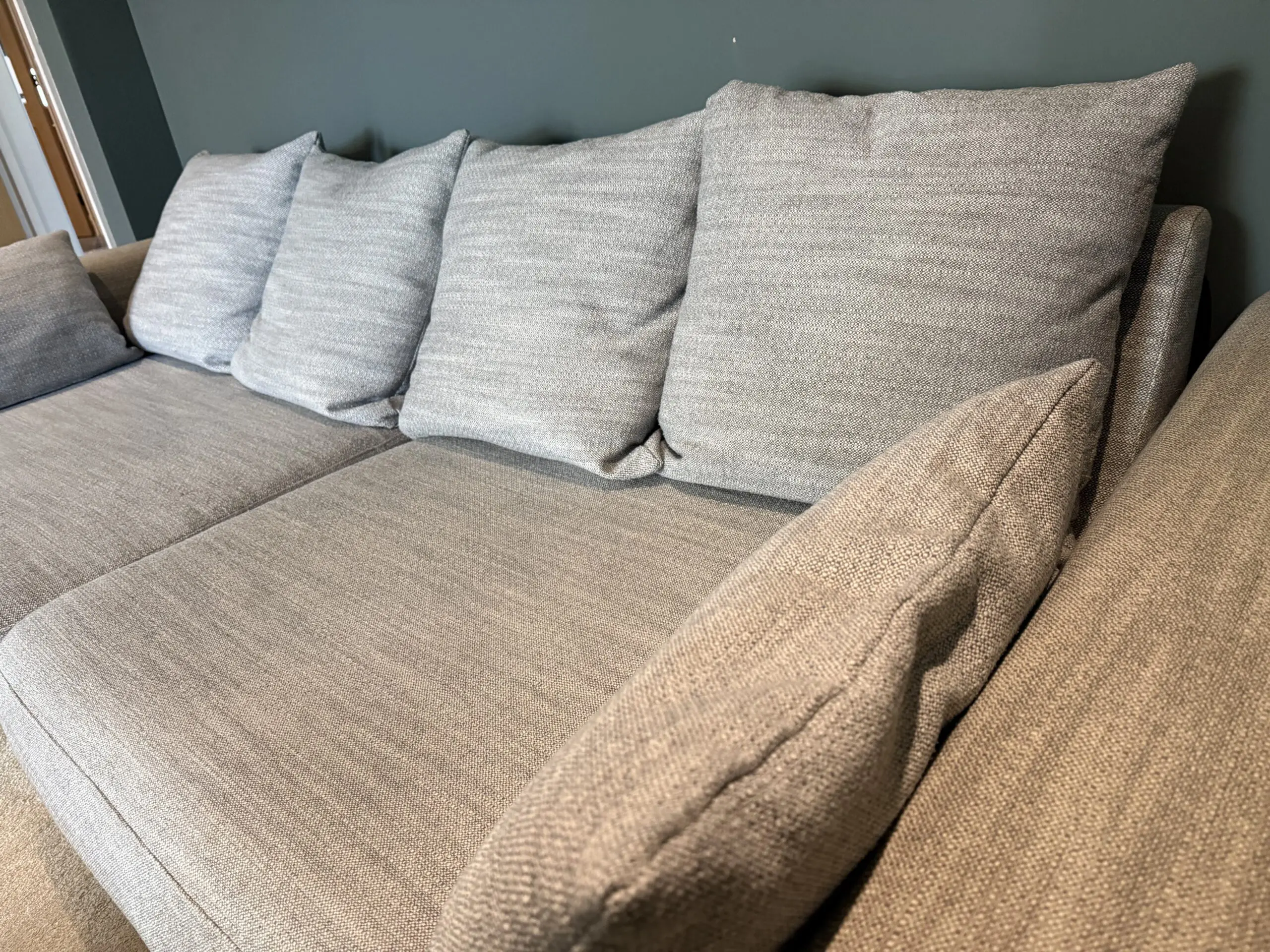 Grey Fabric 4 Seater Sofa