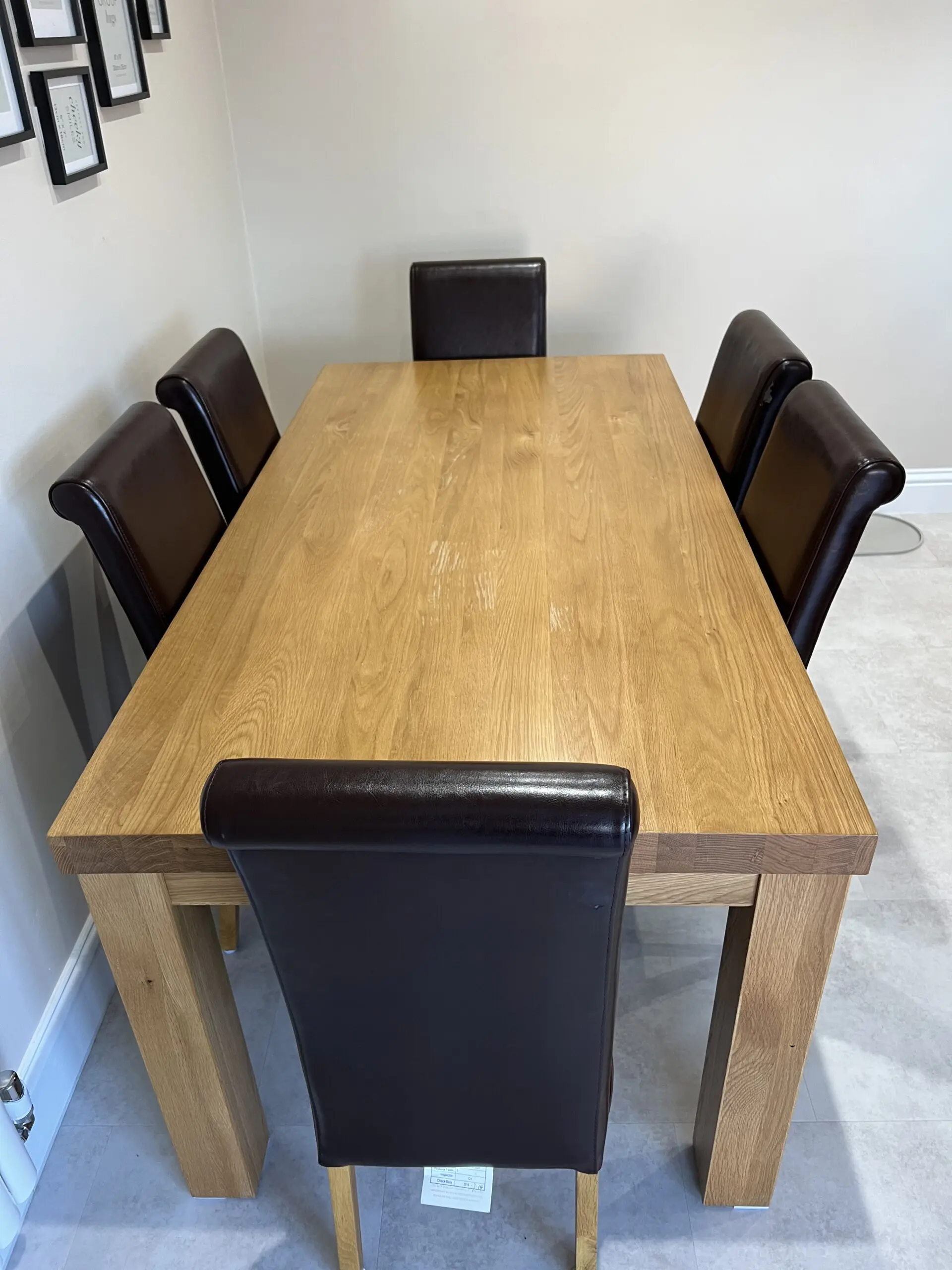 Oak Furniture Land Natural Solid Oak - Fresco 8 Seater Dining Table and 6 chairs