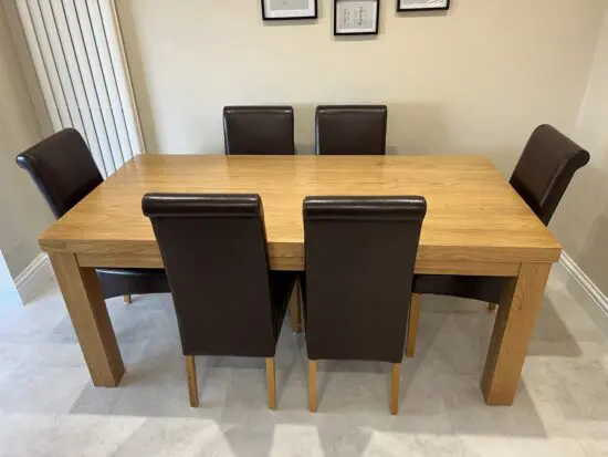 Oak Furniture Land Natural Solid Oak - Fresco 8 Seater Dining Table and 6 chairs